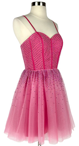 Pink tulle corset mini dress - pink,