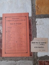 Programme Grand Prix Cycliste De Pleurtuit Bretagne 1948 + Ticket 1946 Bobet 