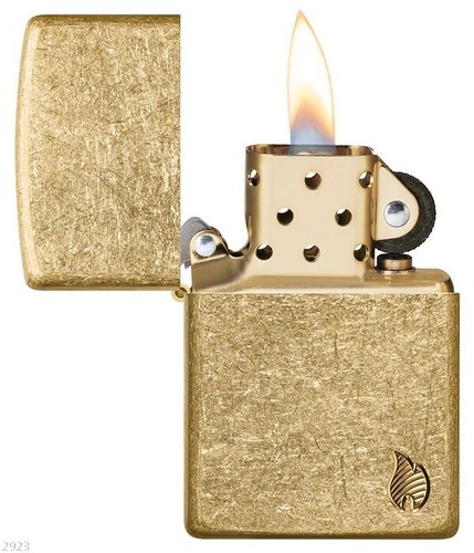 Zippo tumbled brass logo - zippo,