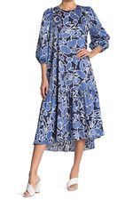 MELLODAY Floral Ruffle Hem Midi Dress XS