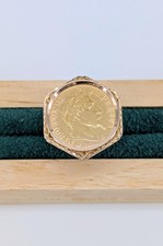 Bague ornée d'une pièce de 10 francs Napoléon III 1863 Or 750 Millième (18 CT) 