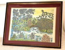 Lithographie encadrée «  Le Jardin Japonais » Michel Loab Numérotée
