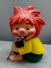 Ancienne boîte à monnaie boîte en plastique avec clé drôle garçon coin box