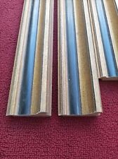 Lot de 4 anciennes baguettes en bois doré patiné années 1970 (86 cm + 64 cm) x 2