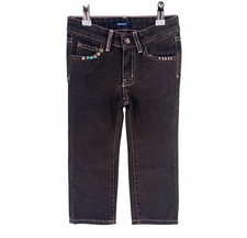 Gant Filles Jean Foncé Marron Avec Couture Fantaisie Taille 3 Ans 98 Cm