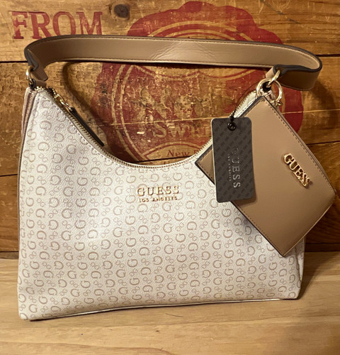 Guess beige white logo - guess, zip