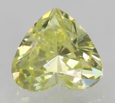 0.15 Carat Canari Jaune VS2 Forme Coeur Amélioré Naturel Diamant 3.57X3.41m Vid