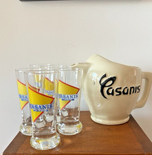 Ensemble CASANIS Marque Saint Uze – Carafe + 5 verres – Vintage collector