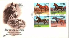 Timbre Américain Chevaux
