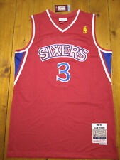 Maillot de basket Swingman M&N 76ers Philadelphie signé Allen Iverson COA JSA