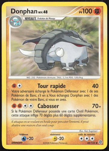 Carte pokémon donphan 132 - donphan, 48/132