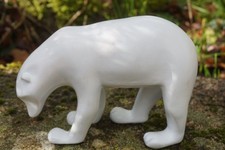 RE0468 BL  PETIT  OURS  COULEUR BLANC   FIGURINE FRANCOIS POMPON   14 CM