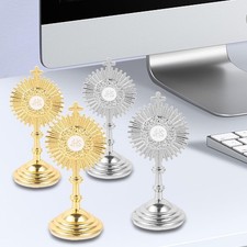 Crucifix En Croix sur Pied Figurine de Table Support Alliage de Zinc Ornement