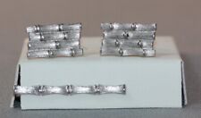 VINTAGE STERLING SILVER CUFFLINKS & TIE CLIP SET BAMBOO MOTIF