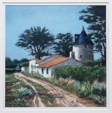 Pastel paysage Île de Ré -