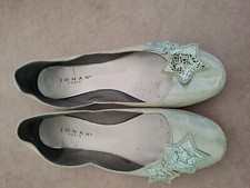 Ballerines cuir irisé vert