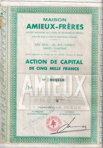 Actions 5000 francs maison - 5000,