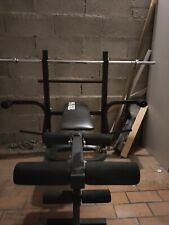 Vente banc de musculation avec ses haltères et sa barre