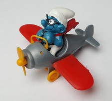 ? Schtroumpf 40222 AVION (mod 2A Germany 1981) Peyo Schleich -défaut pare-brise