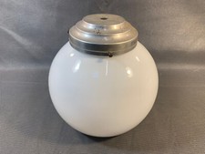 Ancien lustre vintage abat jour en verre opaline déco années 1950