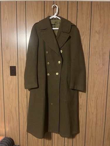 Army ww2 wool overcoat - wool,