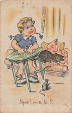 CP SIGNEE GOUGEON PETITE FILLE VOYANTE ESPRIT ES-TU LA - 62161