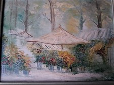 Huile sur toile " MARCHE AUX