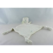 Doudou plat oiseau blanc vert CANARI BABY - 7705