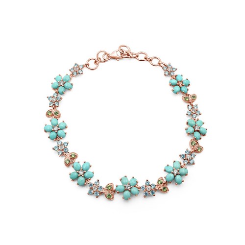 Bijou bracelet floral argent