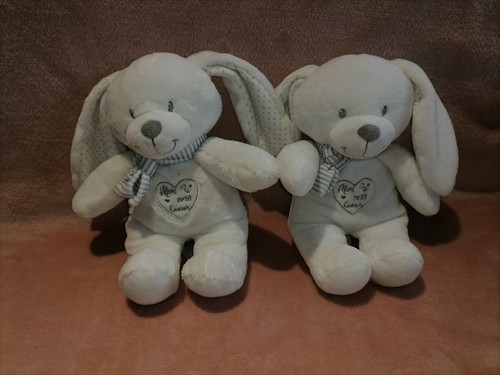 Doudou peluche lapin blanc - lapin, "