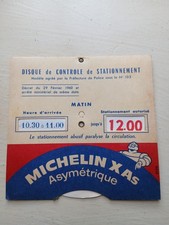 ancien  disque  de stationnement MICHELIN Asymetrique X AS .année 1960