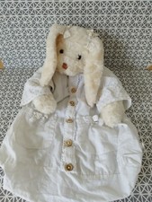 Peluche range pyjama lapin blanc écru 45 cm Pomme Pidou