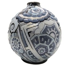 Vase Camille Faure boule émaillé époque 1926 Art Déco Modèle Mogador