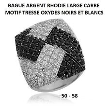 BAGUE RHODIE LARGE CARRE MOTIF