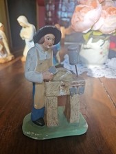 Santon Ancien Platre J Blanc 14cm