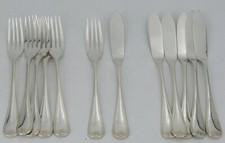 Christofle Berain, 6 couverts à poisson excellent état, 12 pièces métal argenté.