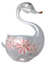 Cygne verre soufflé bouche
