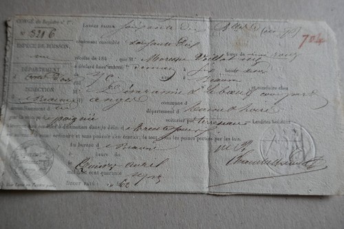 1847 laissez passer transport - laissez,