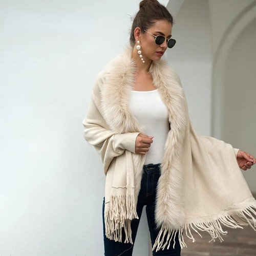 Femme fausse fourrure - fourrure, col
