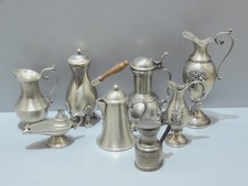 -8 ETAINS MINIATURES VASES AIGUIERES CHOPE CHOCOLATIERE  PICHET LAMPE à HUILE  D