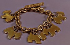 Vintage bracelet AGATHA PARIS chiens bijou bracelet doré french couture bracelet