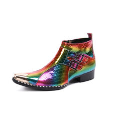 Hommes Cuir Véritable Bottines,Chaussures ,Hommes Punk Rock Bottes