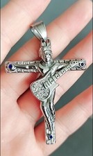 NEW MODEL!!! CROIX JOHNNY HALLYDAY 6,3 x 4,8 cm !!! + CORDON 3 mm!!!