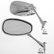 Pair Miroir Retroviseurs Custom style  Rearview Moto Scooter Chrome A-Pro