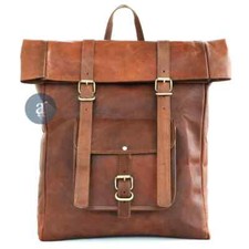 Sac à Dos Cuir Brun Toile