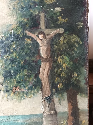 Peinture ancienne huile - ancienne, sur