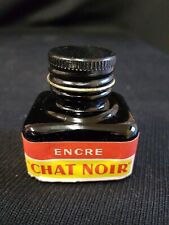 Flacon d’encre CHAT NOIR De Couleur Bleu ancien et d’origine