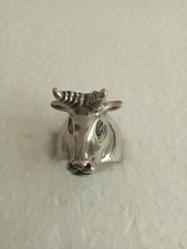 bague tête vache argenté