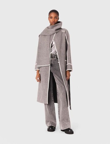 Maje manteau réversible long - réversible,