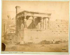 Grèce, Athènes, tribune des caryatides  Vintage albumen print  Tirage albuminé